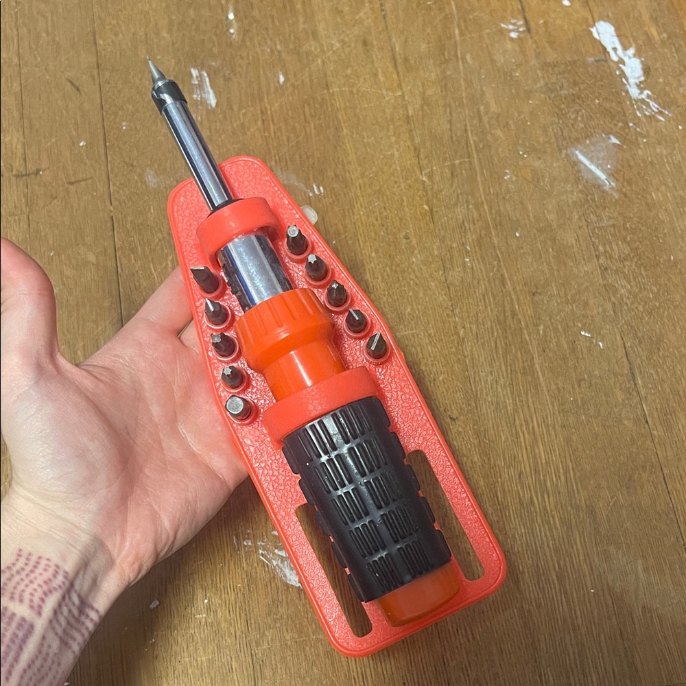 Multi-Bit Screwdriver Set with Orange and Black Handle